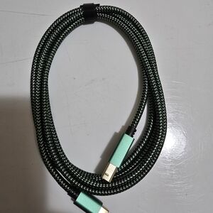 Green Braided USB Printer Cable